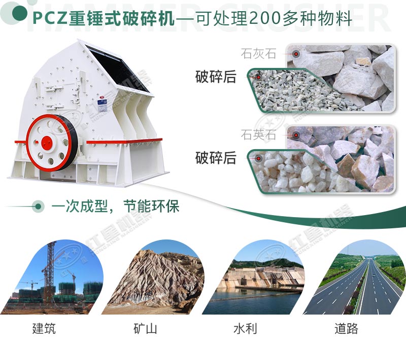 破碎多種物料，應(yīng)用領(lǐng)域廣